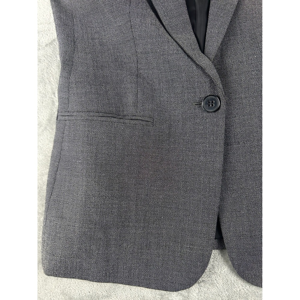 Theory Gabrielle Grey Wool Blend Single Button Blazer Jacket Size 4 Career - Picture 6 of 10